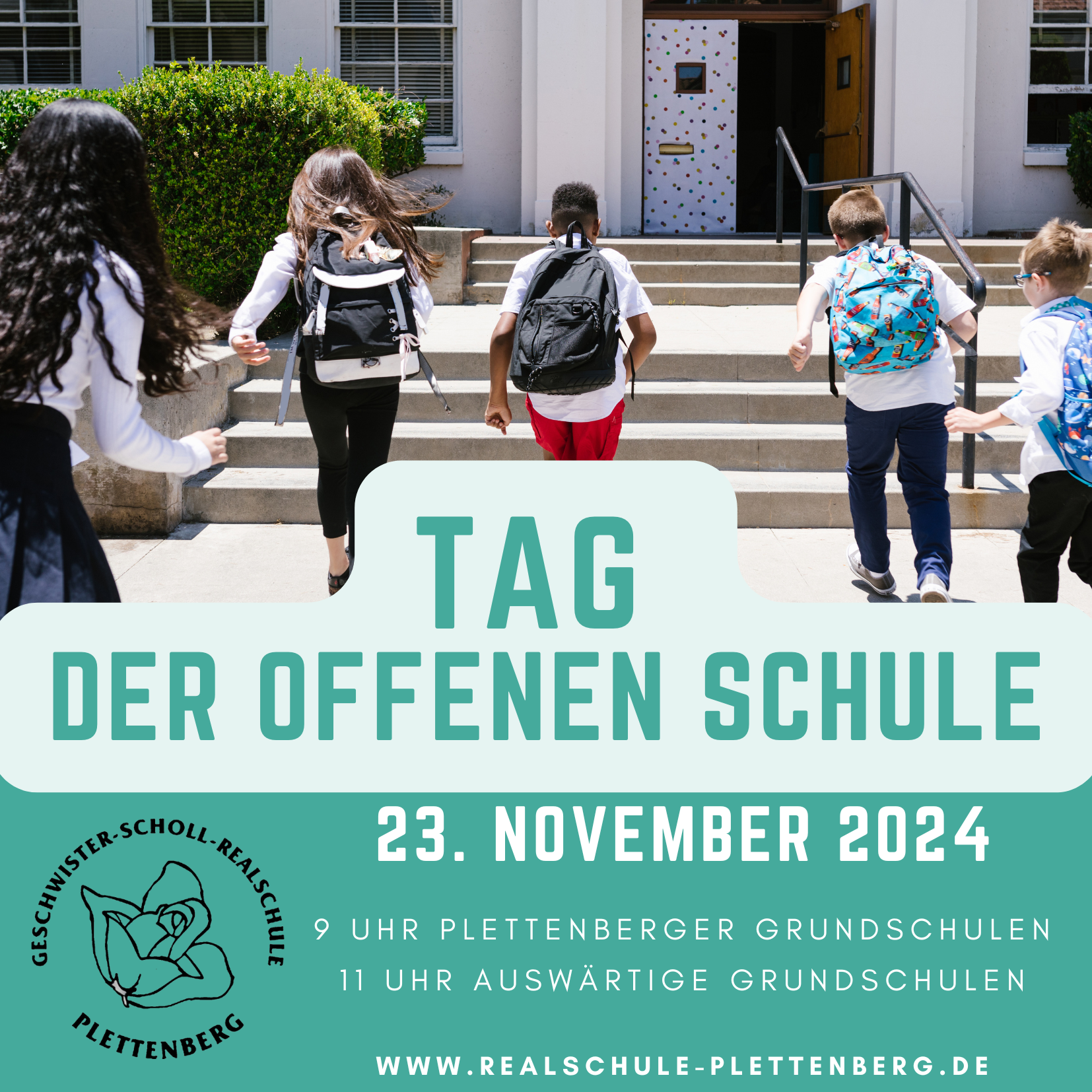 Orange und Weiß Rustikal Tag der offenen Tür Einladung